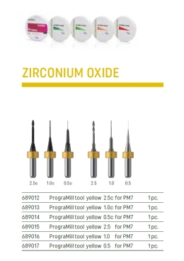 PrograMill Tools for Zirconium Oxide (yellow)