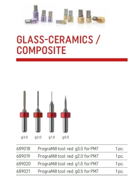 PrograMill Tools for Glass Ceramics (red)